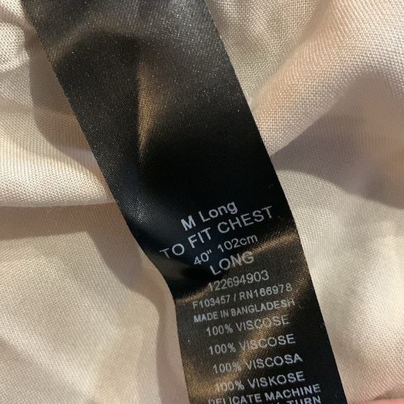 ASOS Relaxed Viscose Camp Shirt Medium Long Stone - Picture 7 of 7